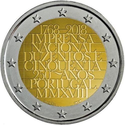 Portugal 2 Euromunt 2018 "250 Jaar Nationale Drukkerij"