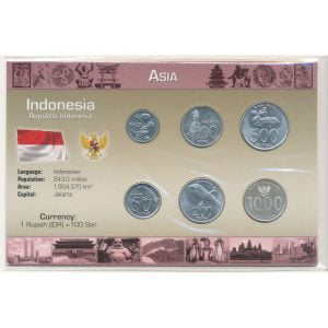 Indonesië "Set met 6 munten met verschillende jaartallen"