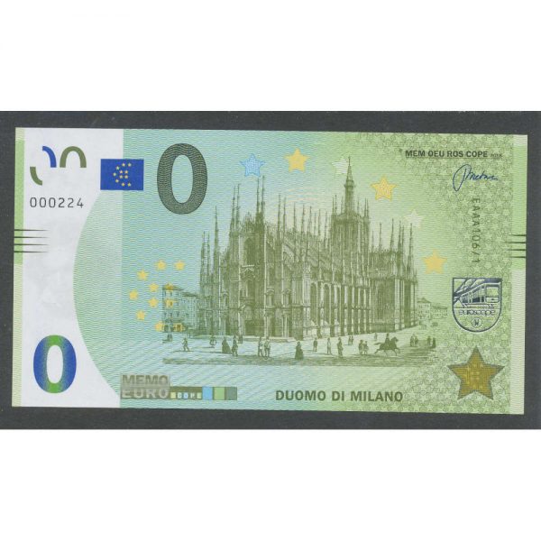 Italië 0 Eurobiljet 2018 "Kathedraal van Milaan"