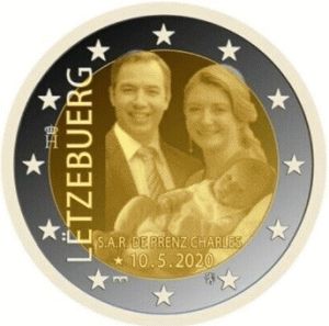 Luxemburg 2 Euromunt 2020 “Geboorte Prins Charles" foto Versie