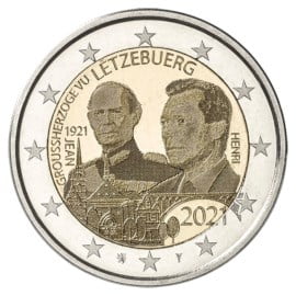 Luxemburg 2 Euromunt 2021 “100 geboorte jaar van Groothertog Jean van Luxemburg” Foto Versie