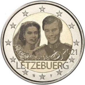 Luxemburg 2 Euromunt 2021 “40 jaar Huwelijk Henri en Maria"Foto versie
