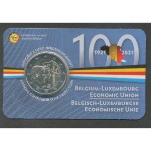 België 2 Euromunt 2021 Coincard “100 jaar BLEU”FR