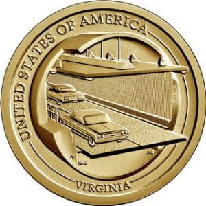 Verenigde Staten 1 Dollar 2021 “Chesapeake Bay Tunnelbrug”Letter P