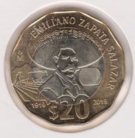 Mexico 2019 20 Pesos ”Generaal Emiliano Zapats Salazar"