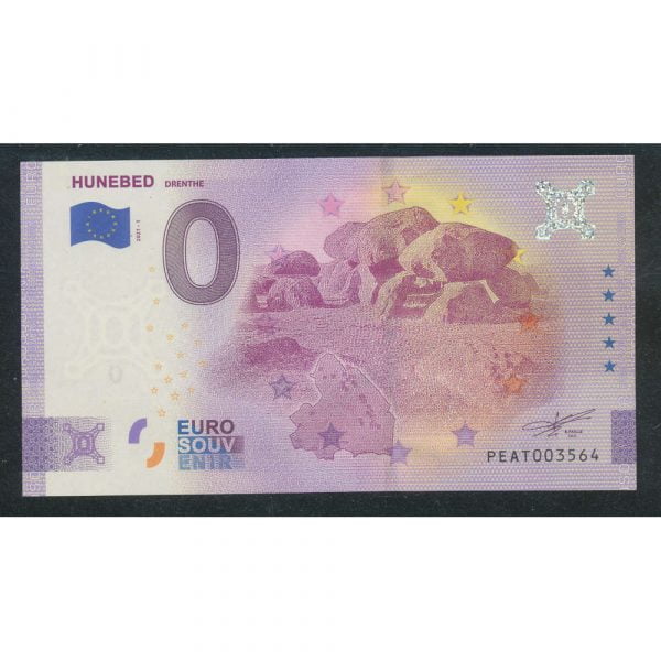 Nederland 0 Eurobiljet 2021 ″Afbeelding van een Hunebed"