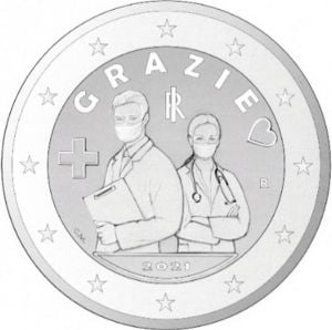 Italië 2 Euromunt 2021 “Medische Personeel wordt Bedankt"