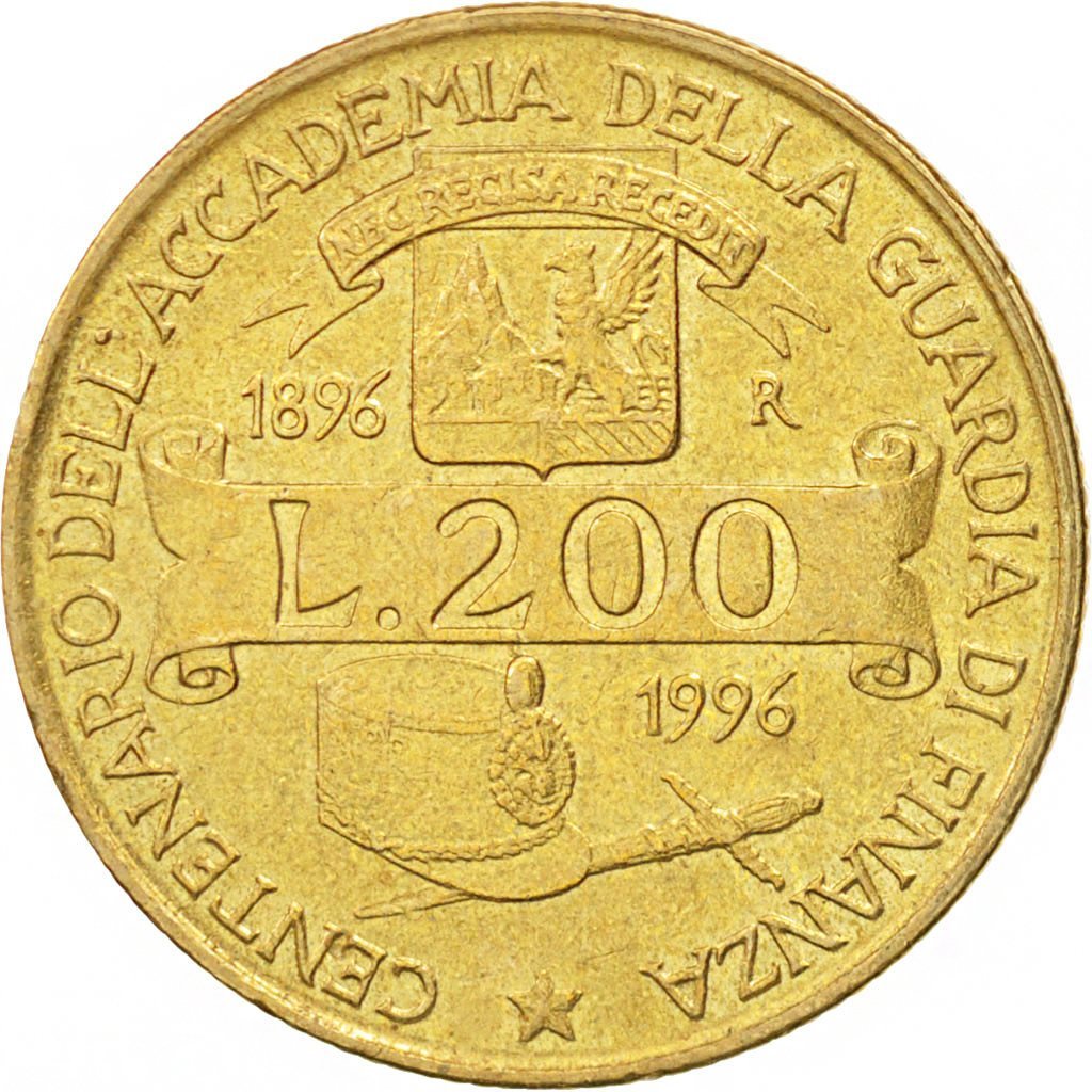 Italië 200 Lire 1996 “Academy Guardia di Finanza” Muntenhandel Drievliet Italië 200 Lire 1996 “Academy Guardia di Finanza” Muntenhandel Drievliet
