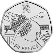 Engeland 50 Pence 2011 “Sport Tafeltennis"