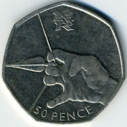 Engeland 50 Pence 2011 “Sport Boogschieten”