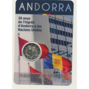 Andorra 2 Euromunt 2023 Blister "30 jaar VN lid"