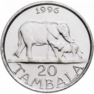 Malawi 20 Tambala1996 ”Olifant"