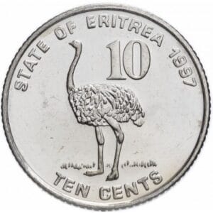 Eritrea 10 Cent 1997 “Vogel de Emoe"