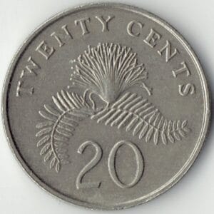 Singapore 20 Cents 1991 “Struik de Calliandra Surinamensis"