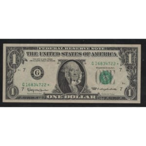 Amerika 1 Dollarbiljet 1963 "President Washington met * Letter G"