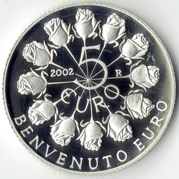 San Marino 5 en 10 Euro 2002 “Introductie Euro"Zilver Proof