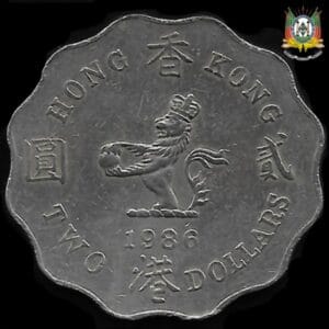 Hong-Kong 2 Dollars 1986 “Heraldieke Leeuw"