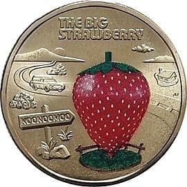 Australië 1 Dollar 2025 “Big Strawberry”Gekleurd