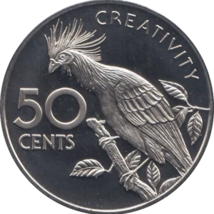 Guyana 50 Cents 1976 “De Hoatzin vogel"