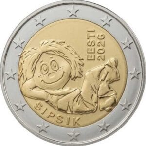 Estland 2 Euromunt 2026 “Handgemaakte lappenpop Sipsik"