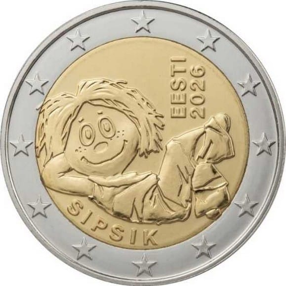 Estland 2 Euromunt 2026 “Handgemaakte lappenpop Sipsik"
